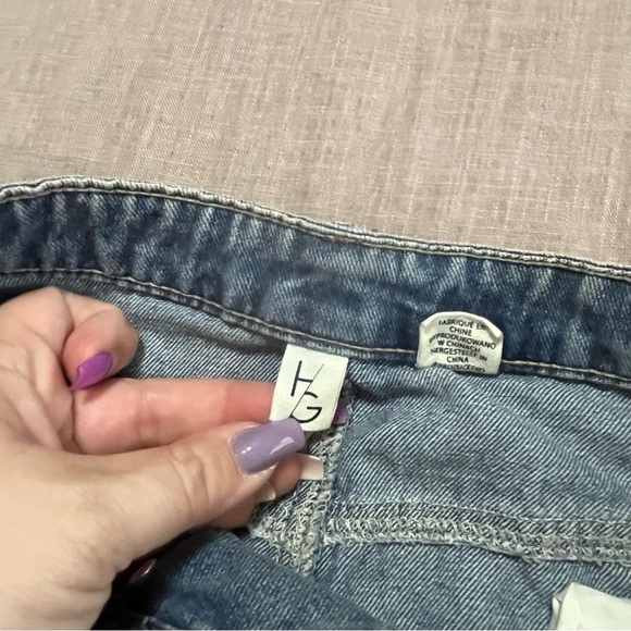 Happily Grey Blue Denim Maxi Skirt with high slit Size 5 trendy basics school - Picture 8 of 8